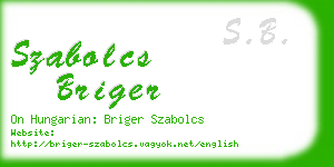 szabolcs briger business card